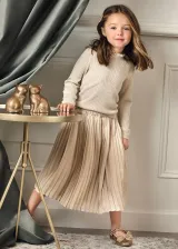 abel &amp; lula M&auml;dchen Kinder Midi Rock Plissee Lamee gold