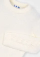 mayoral M&auml;dchen Pullover aus Fransengarn ecru