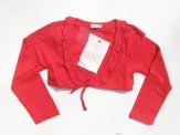 Topo Kinder Mädchen Baumwoll Bolero mit Rüschen rot