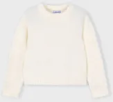 mayoral Mädchen Pullover aus Fransengarn ecru