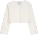 DANAMADE festlicher Mädchen Satin Bolero eckig ecru