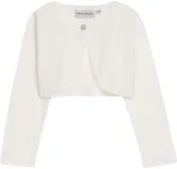 DANAMADE Mädchen Bolero Cardigan Strick-Jacke Glitzer Laya ecru