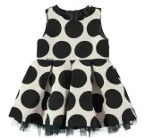Sarabanda Kinder Kleid festlich Punkte schwarz-weiß