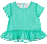 Sarabanda Kinder Bluse Volant grün