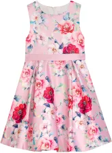 DANAMADE Blumenkind M&auml;dchen Kleid festlich Lore gebl&uuml;mt rosa