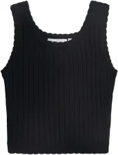 DANAMADE sommerliches Teens M&auml;dchen Top gerippt schwarz