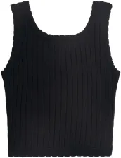 DANAMADE sommerliches Teens M&auml;dchen Top gerippt schwarz