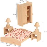 Beluga Puppenhausmöbel Schlafzimmer Holz