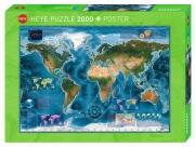 HEYE Puzzle Satelliten-Karte 2000 Teile