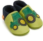 Orangenkinder Baby Schuhe aus Leder Krabbelschuhe Trecker grün