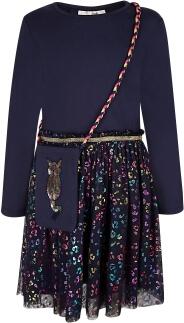 Happy Girls Mädchen Kinder Kleid mit Tasche blau