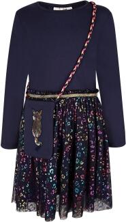 Happy Girls Mädchen Kinder Kleid mit Tasche blau