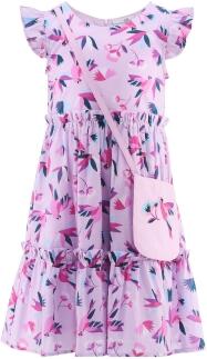 Happy Girls Mädchen Kleid Sommerkleid mit Tasche flieder