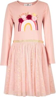 Happy Girls Mädchen Kinder Kleid Regenbogen rosa