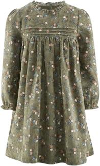 Happy Girls Mädchen Kleid Kinderkleid Cord olive