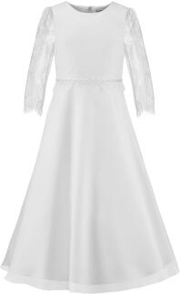 Eisend Girls klassisches Kommunionkleid Langarm Kaja weiß