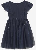 Creamie Kleinkind-Kleid festlich Mesh blau