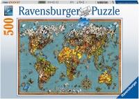 Ravensburger Puzzle 500 Teile Antike Schmetterling-Weltkarte