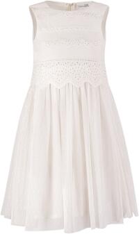Happy Girls Blumenkind Mädchen Kleid festlich Lochstickerei ecru
