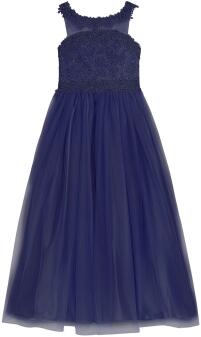 Danamade festliches Teens Mädchen Kleid lang Ella navy