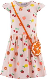 Happy Girls Kinder Mädchen Kleid Sommerkleid Früchte rosa