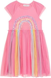 DANAMADE Mädchen Kleid Sommerkleid Regenbogen candy