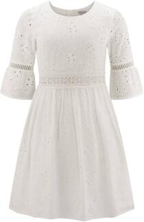 Happy Girls Teens Mädchen Kleid Sommerkleid Lochstickerei ecru