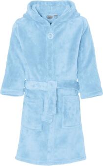 Kinder Bademantel Fleece uni hellblau