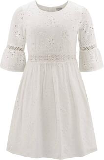 Happy Girls Teens Mädchen Kleid Sommerkleid Lochstickerei ecru