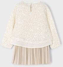 Mayoral M&auml;dchen Kinder Kleid festlich Pailletten ecru