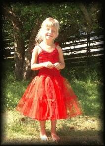 Blumenkind Mädchen Fest Kleid Princess red