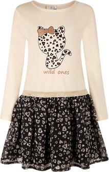 Happy Girls Mädchen Kinder Kleid wild ones beige