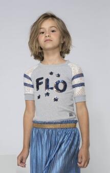 Like Flo Kinder Mädchen Shirt mit Spitzenärmeln