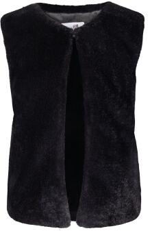 Happy Girls Mädchen Kinder Weste lang Kunstfell schwarz