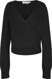 Happy Girls Kinder Mädchen Pullover in Wickeloptik schwarz