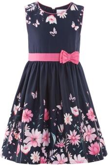 Happy Girls Mädchen Kleid Sommerkleid Blüten blau