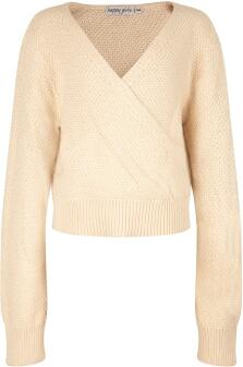 Happy Girls Kinder Mädchen Pullover in Wickeloptik beige