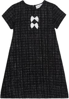 DANAMADE Teens Mädchen Kleid festlich Tweed schwarz