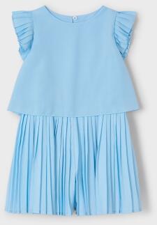 Mayoral festlicher Mädchen Jumpsuit Plissee hellblau