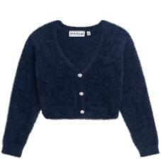 Danamade M&auml;dchen Cardigan Pelz mit Strasskn&ouml;pfen blau