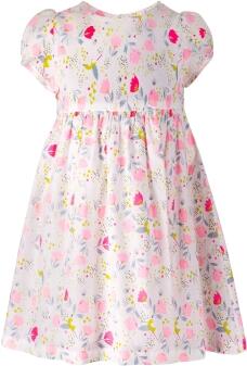 Happy Girls Sommerkleid Kinderkleid Blumen neon-pink