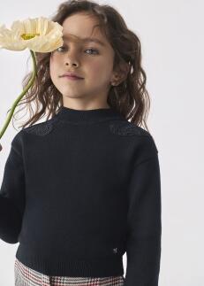abel & lula Teens Mädchen Pullover mit Guipure-Spitze schwarz Lifestyle