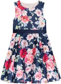 DANAMADE Blumenkind Mädchen Kleid festlich Lore geblümt blau