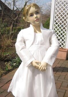 Kinder Bolero Satin festlich ecru