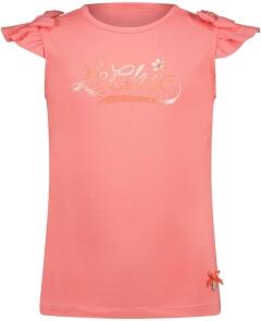 Le Chic Mädchen T-Shirt Kurzarm mit Logo-Druck coralle
