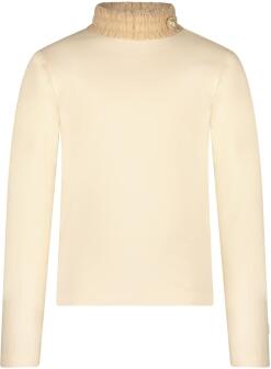 Le Chic Mädchen T-Shirt mit Smoke Kragen ecru