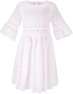 Happy Girls Mädchen Kleid Sommerkleid Lochstickerei weiß