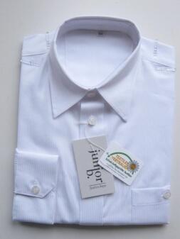 junior b. Kinder Oberhemd festlich mit schmalen Webstreifen weiß