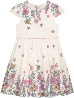 DANAMADE Mädchen Kleid Sommerkleid Caro geblümt ecru