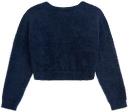 Danamade M&auml;dchen Cardigan Pelz mit Strasskn&ouml;pfen blau